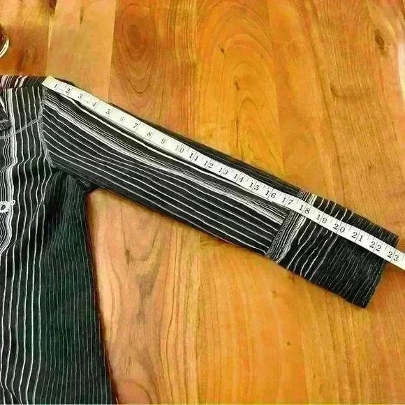 Vintage Y2K Boho Floral Embroidery Stripes Button  Down Blouse Shirt. - Picture 12 of 13